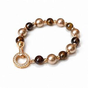 Classic Design Elegant Bracelet with Pearl and Zirconia 💎